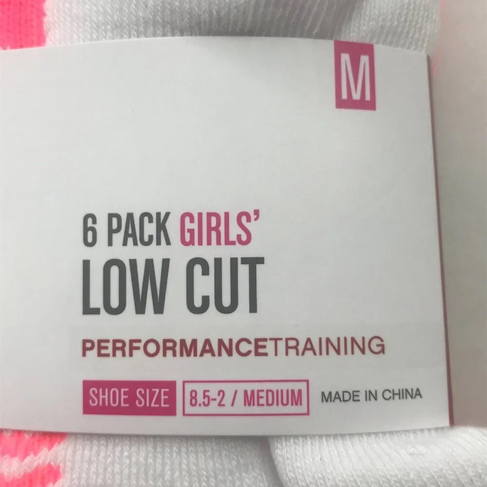 6 Pack Reebok Girl's Low Cut Socks Assorted Colors Size Med Shoe 8.5-2 New